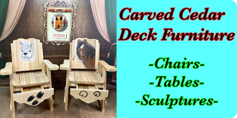 Carved Garden and Deck Furniture and Chairs